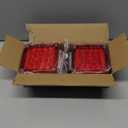 2 PCS Amber/Red Double-Face Pedestal Fender Light with Stud Mount, Square 52 LED Stop Turn Tail Signal Trailer Light for Semi Trucks Peterbilt Kenworth Freightliner Towing Dual-Face Orange Waterproof