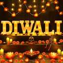 28Pcs Diwali Light Up Letters, 6.3 Inch LED Letters Diwali Decor with LED Artificial Lighted Marigold Garland, Mandir Decoration for Indian Hindu Puja Party Festival Gifts(battery not included)