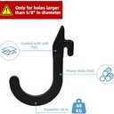 Topfinder 8Pcs Squat Rack Accessories Hook Holder,Power Rack Attachments Hooks,DIY Storage Hook for Resistance Bands Barbell Collars and Gym Accessories (Black)