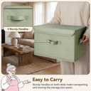 GRANNY SAYS Storage Bins with Lids, Decorative Storage Boxes, Clothes Stoarge Bins, Shelf Baskets, Closet Storage Bins for Clothing, Collapsible Storage and Organization, Sage Green, Large, 2-Pack