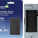 Leviton SureSlide LED Advanced Dimmer Switch for 150W Dimmable LED, Halogen and Incandescent Bulbs and Fixtures, 66741-E, Black