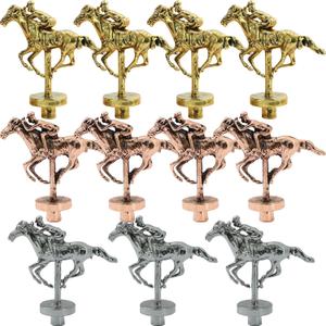 0.27IN-11 Metal Horses for Horse Racing Board Game-3 Colors Large Metal Horses Set with Gold 4+Rose Gold 4+Silver 3-Classic Style Collection Souvenirs .(0.27IN Large Circular Bottom Column)