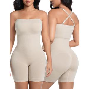SIMIYA Shapewear Bodysuits Built in Bra, Tummy Control Strapless/strap Top for Women, Full Body Shaper Seamless Waist Trainer