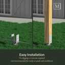 Mayne No Dig Ground Anchor - 3.75in x 2.88in x 26.75in - Includes Lag Bolts (5) & 20 Rebar (1) - Galvanized Steel (580D)