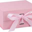 OEMVALATY Pink Gift Box,8x8x4 Inches Gift Boxes with Lids for Presents with Magnetic Closure and Ribbon for Wedding,Storage,Birthday