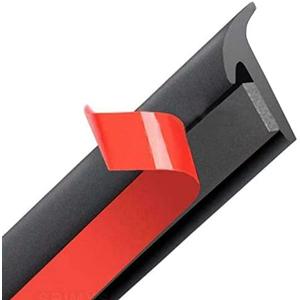 16.4FT 5M T-Shape Rubber Seal Strip Weatherstrip Universal Self Adhesive Auto Weather Draft for Car Windshield Edge Moulding Sealing Soundproof T-Type Protector Trim (10 * 6mm)