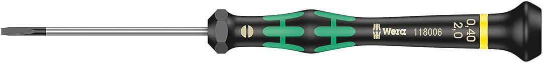 Wera 05118006001 Kraftform Micro 2035 Slotted Electronics Precision Screwdriver, 2mm Head, 60mm Blade Length