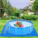 16 x 16 Ft Pool Ground Cloths,Swimming Pool Waterproof PE Swimming Pool Liner Pad for Protect Above Ground Pool Blanket for 8ft to 15ft Frame Above Ground Pools Accessories Prevents Punctures