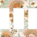 Colorful Paisley Pattern 3 Gang Rocker Light Switch Cover Triple Decora Wall Plate Decorative Switchplate Electrical GFCI Outlet Covers Faceplate for Kitchen Bathroom Farmhouse Home Decor