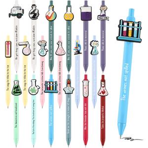 Sayglossy 24 Pcs Lab Week 2026 Science Gifts Black Ink Retractable Ballpoint Pens Science Birthday Party Decorations Chemistry Laboratory Gifts