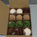 12 Pcs Neutral Christmas Crochet Ball Ornaments 70mm/ 2.76 Inch Earthy Tones & Festive Colors for Xmas Tree Rustic Party Wreath Home Decor