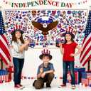 2 x 250th Anniversary Giant Coloring Poster for Kids, USA 1776-2026 Patriotic Eagle American Flag 30 x 72 Inch Tablecloth Crafts Games Activities for Independence Day Party Decoration
