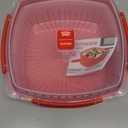 Sistema Microwave Food Steamer with Removable Steamer Basket | Large 3.2 L | Red/Clear