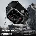 2 x 2 Pack Privacy Case for Apple Watch Screen Protector, Anti-Spy Tempered Glass Film Apple Watch Cover Hard PC Case Bumper for iWatch Series 6/5/4/SE 2/SE 3 - Clear/Clear 44mm