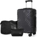 Carry On Luggage Se t 22x14x9 Airline Approved, 3 Piece 20 Inch Lightweight ABS Hardside Suitcases with Spinner Wheels and TSA Lock