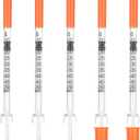 100Pack Lab Dispensing Transfer Liquid U-100-31 Ga, 0.5cc/mL Jeringas with 1/4" (6mm) Cap, Individually Wrapped