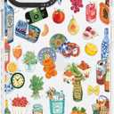 for iPhone 12 Case, Gourmet Food Collage Pattern with Fruits & Croissants, Military-Grade Drop Protection, Juicy Foodie Soft Slim TPU Protective & Camera Protection for Women Girls (FancyCut)