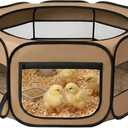 UWE Extra Large Small Animal Playpen, XL Portable Pet Playpen for Rabbit, Kitten, Guinea Pig, Hamster, Puppy – Waterproof Foldable Mesh Tent with Zipper Cover, Indoor Outdoor Use, Brow