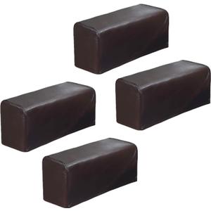 Set of 2 PU Leather Sofa Armrest Cover Anti-Slip Waterproof Furniture Armrest Protector Armchair Slipcovers for Recliner Sofa Chairs (4pcs Coffee)