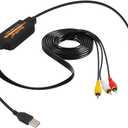AuviPal 1080P RCA to HDMI Converter, All-in-One Composite AV to HDMI Audio Video Adapter for VHS/VCR/ PS1/ PS2/ PS3/ STB/Xbox/Blue-Ray DVD Players and More (All Cables Included)