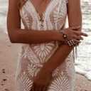 Women's Wedding Dresses Boho for Bride with Long Sleeves Plus Size Lace Beach Bridal Gowns Bohemian Wedding Gowns (White), 8