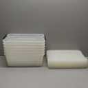 IRIS USA 13 Qt Stackable Plastic Storage Bins with Lids, 6 Pack - BPA-Free, Made in USA - Discreet Organizing Solution, Latches, Durable Nestable Containers, Secure Pull Handle - Pearl