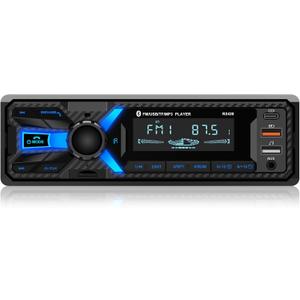 Car Radio Bluetooth with Type-C/USB Port, Wistrue FM/AM Single Din Car Stereo Radio with Bluetooth Hands-Free 2 USB/AUX/SD/DSP,MP3 Player(No CD DVD Player)