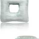 Ear Piercing Pillow for Side Sleepers with Ear-Shaped Hole for Ear Pain, Reversible Satin & Cotton Washable and Adjustable Ergonomic Ear Guard Protector for Side Sleeping (Square)