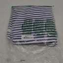 misaya Round Waterproof Vinyl Table Cloth, Buffalo Flannel Backed Tablecloth, Wipeable Plastic Table Cover for Dinner, Kitchen, Picnic (60", White and Navy)