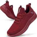 Feethit Mens Non Slip Walking Sneakers Lightweight Breathable Slip on Running Shoes Athletic Gym Tennis Shoes for Men (12, Burgundy)