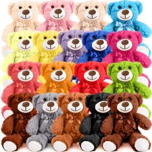 Liliful 18 Pcs 14 Inch Valentine's Bear Stuffed Animals Toys Bulk Baby Shower Soft Plush Bear Gifts for Valentines Birthday Party Favor Wedding Multicolor Unisex Plush Toys (Vibrant Color)