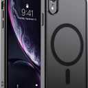 SUPFINE Magnetic for iPhone XR Phone Case(Compatible with MagSafe)(Military Grade Drop Protection) Slim Translucent Matte Shockproof with Anti-Fingerprint Phone Cover,Black