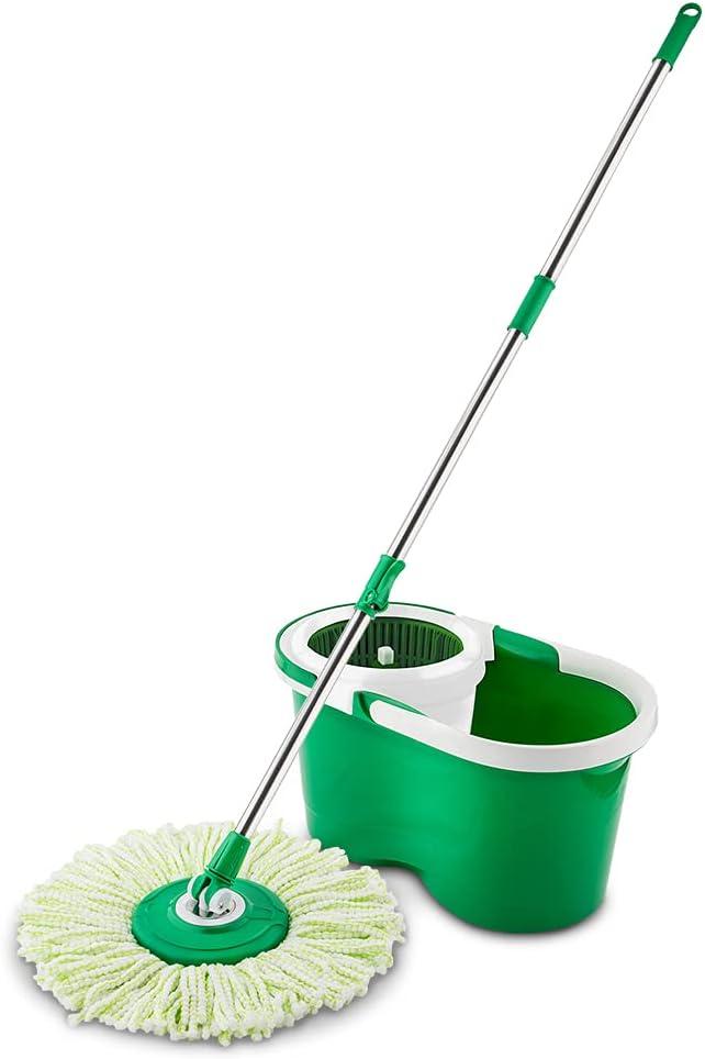 Libman Spin Mop and Bucket  Complete Floor Cleaning System Features a Microfiber Mophead, Adjustable Handle, and Durable Spin Compartment