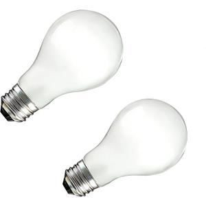 60 Watt Incandescent Light Bulbs, A19 Shatter Resistant Rough Service Light Bulb, Soft White, E26 Medium Base, Dimmable (2 Pack)