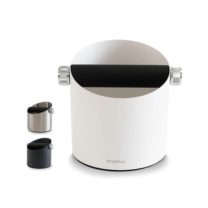Espresso Knock Box, Large Capacity & Non-Slip Base Coffee Knock Box, Barista Tools, Espresso Machine Accessories (White)