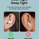 Ear Plugs for Sleeping All-Night Wear Without Ear Pain Side Sleeper Patent Qufits Eartips Ultra-Comfy Reusable Earplugs for Sleep, Focus, Study, Travel, 23dB Noise Reduction - Mint