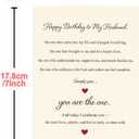 4 x Romantic Birthday Card for Husband, Happy Birthday Gift Decoration from Wife for Men, 5x7 inches
