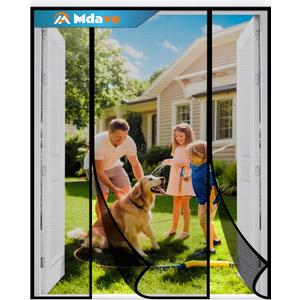 Double Door Fiberglass Magnetic Screen DoorScreen Door MeshKeep Bugs Out, Heavy-Duty Mesh Curtain,Pet and Kid Friendly, Works with Front Doors, Sliding Doors72x96 Inch