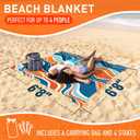 Everlasting Comfort Large Beach Blanket Waterproof & Sandproof - 80" x 80"/ 6.7ft x 6.7ft - Lightweight Picnic Mat, Camping Necessities for 4 People - Accessories for Outdoor Festivals - Orange