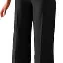 Lucuna Women's Wide Leg Dress Pants High Waisted Straight Leg Slacks Business Office Work Pants Trousers, Size: Medium