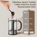 Veken French Press Coffee Maker 34oz, No Plastic Touching Cafe,Thickened Glass Stainless Steel Brewer, Cold Brew Cafetera Tea pot for Kitchen Travel Camping, Gifts, Decor, Bar Accessories, Dark Pewter