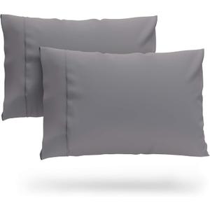 Cosy House Collection Luxury Cooling Rayon Derived from Bamboo Blend Ultra Soft Pillow Cases - Cooling & Breathable - Set of 2 Pillowcases with Envelope Closure (Standard, Grey)