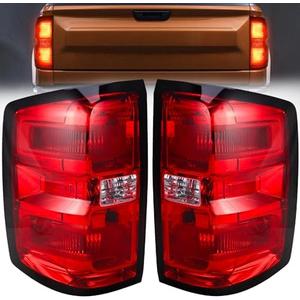 SHINEHOME Tail Light Assembly Compatible with 2014 2015 2016-2019 Chevy Silverado 1500 2500HD 3500HD GMC Sierra 3500HD Left Driver Side Right Passenger Side Taillight Brake Lamp Bulb and Harness
