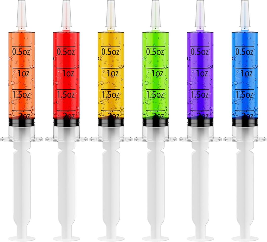 60 PACK 2 oz Party Jelly Syringes Shot, BPA Free, Washable, Durable Big Springe for Jelly Shot for Halloween, Thanksgiving Day, Christmas Bachelorette Parties