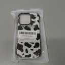 Abbery for iPhone 17 Pro Case Cow Print Clear with Kawaii Design Women Cute Girly Aesthetic Soft TPU Slim Fit Shockproof Black and White Animal Print Protective Phone Case for iPhone 17 Pro