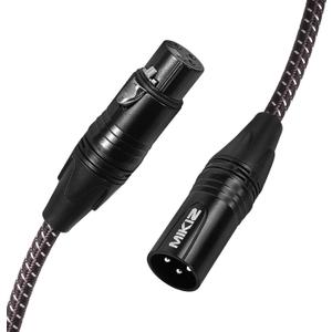 XLR Cables Braided 6ft 2 Pack - Premium Short Anti-tangling XLR Patch Cables Male to Female for Microphone DJ