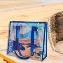 ONEART Iridescent Clear Tote Bag, Fashion Holographic Waterproof Beach Bag, Shoulder Handbag for Shopping, Gym, Travel
