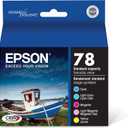 EPSON 78 Claria Hi-Definition Ink Standard Capacity 5 Color Cartridge Combo Pack (T078920) Works with Artisan 50, Photo R260, R280, R380, RX580, RX595, RX680