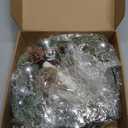 MEIVINES Christmas Wreaths,2Pcak 16 Inch Christmas Door Wreaths with LED Taper Candles,Window Candles Battery Operated Christmas Wreath for Front Door Window Holiday Christmas Decor (Silver)