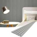 Art3d Slat Wall Panels, WPC Soundproof 3D Wall Paneling for Interior Wall Decor, TV Background, 8-Pack 96 x 6 in. Gray Oak